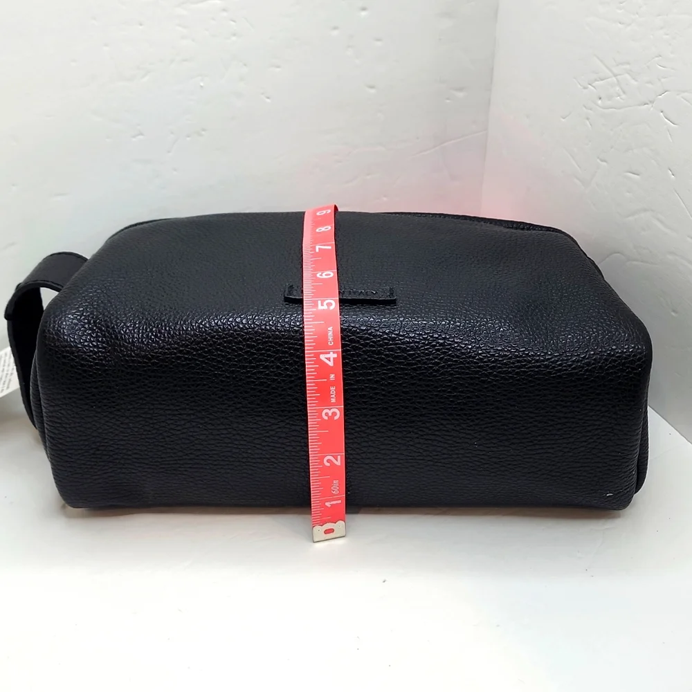 MASSEI, GENUINE LEATHER, MADE IN ITALY, MEN’S TOILETRY BAG, HAND MADE BLACK